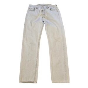 Vintage Levis 501 Mens 34x34 Light Wash Beige Denim Straight Leg Button Fly USA